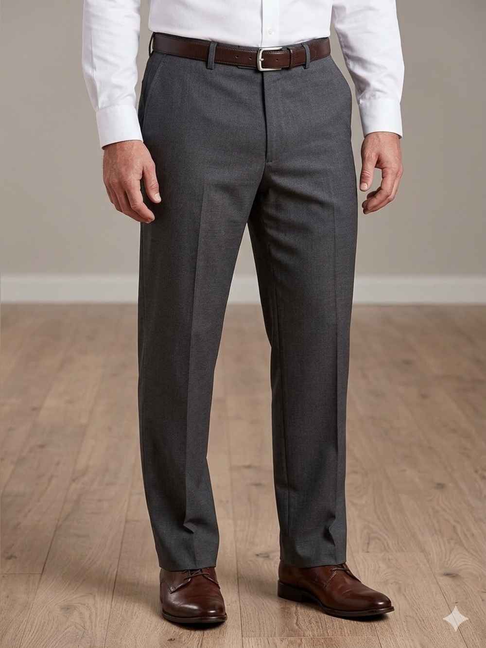 Haggar Mens Charcoal Gray Trousers